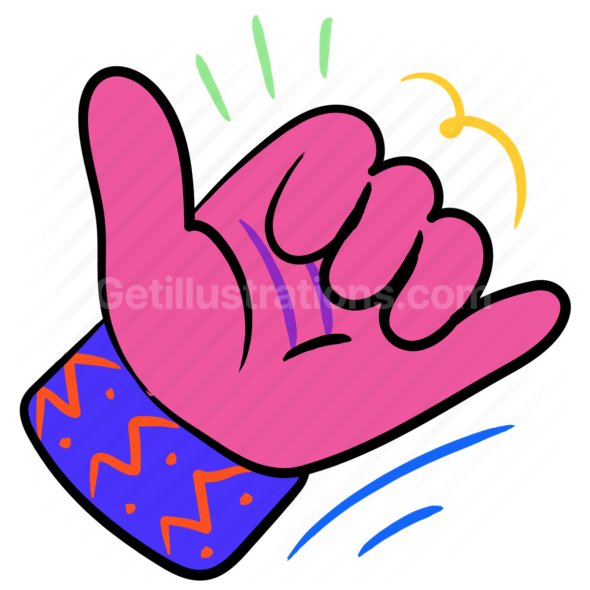 hand, gesture, hand gesture, hang loose, sign, sign language, sticker